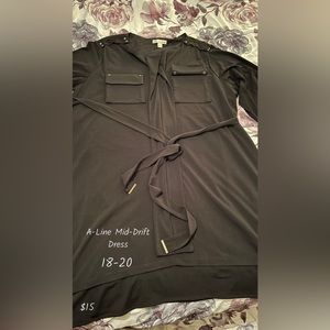 Black dressy dress for church/funeral/dinner! Size 18-20 comfortable WORN ONCE